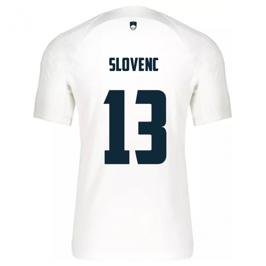 Enfant Maillot Slovénie Nejc Slovenc #13 Blanc Tenues Domicile 24-26 T-Shirt Belgique