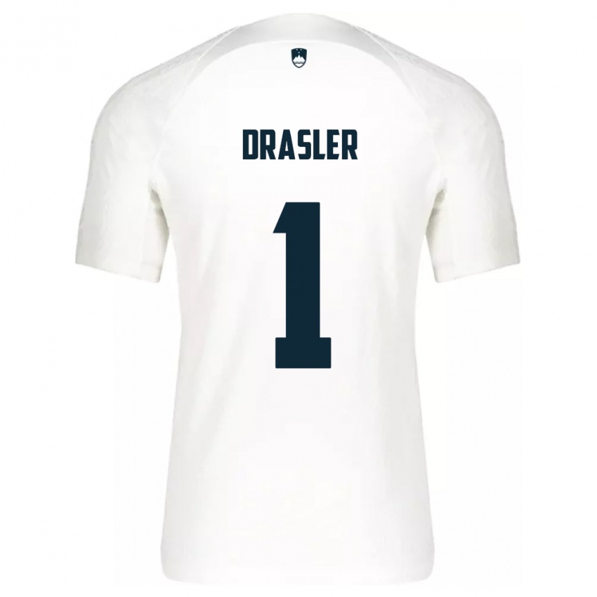 Kinderen Slovenië Iztok Drasler #1 Wit Thuisshirt Thuistenue 24-26 T-Shirt België