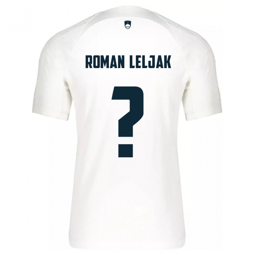 Enfant Maillot Slovénie Nejc Roman Leljak #0 Blanc Tenues Domicile 24-26 T-Shirt Belgique