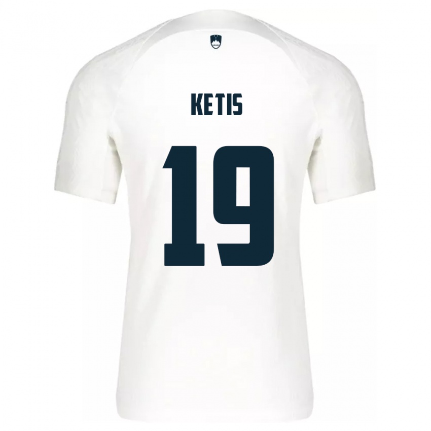 Kinderen Slovenië Sara Ketiš #19 Wit Thuisshirt Thuistenue 24-26 T-Shirt België