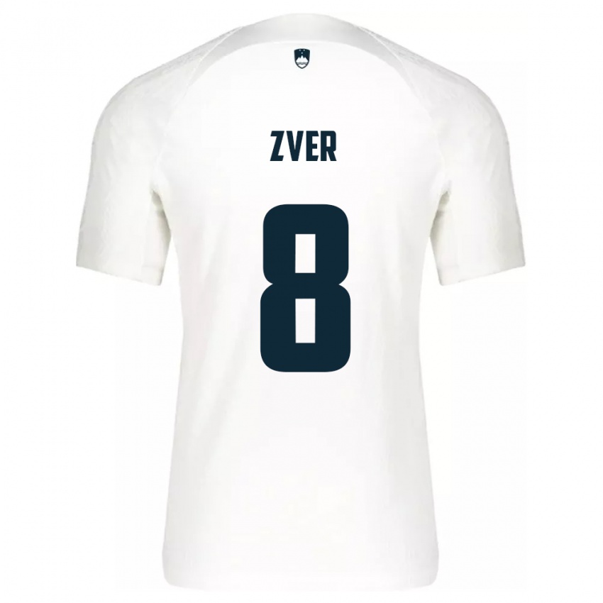 Kinderen Slovenië Mateja Zver #8 Wit Thuisshirt Thuistenue 24-26 T-Shirt België