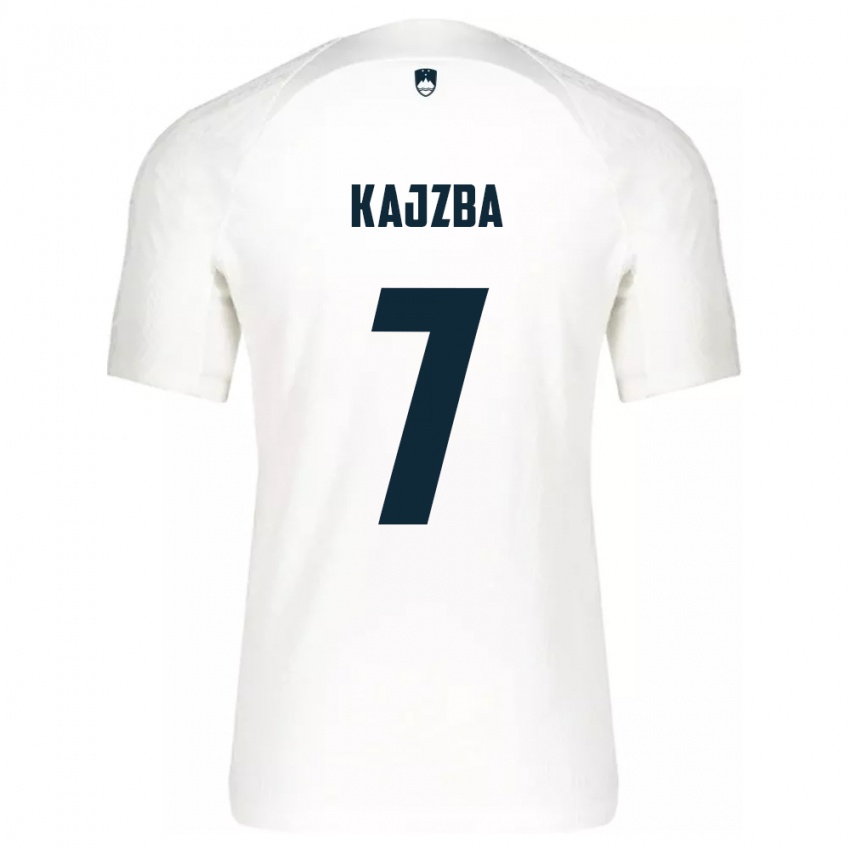 Kinderen Slovenië Nina Kajzba #7 Wit Thuisshirt Thuistenue 24-26 T-Shirt België