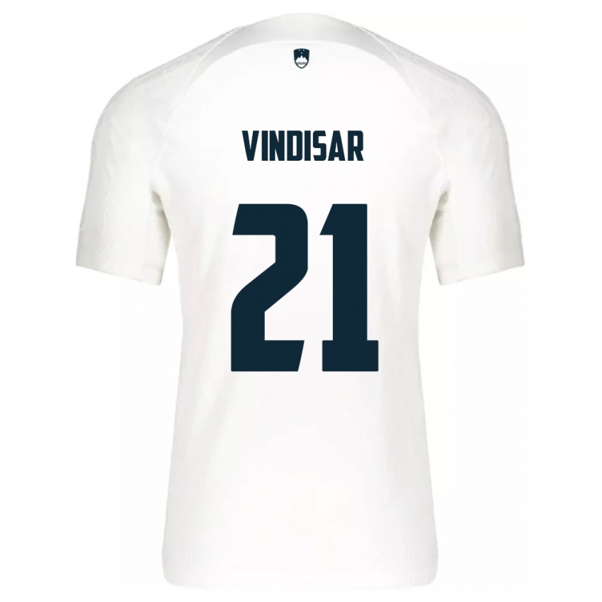 Enfant Maillot Slovénie Zala Vindišar #21 Blanc Tenues Domicile 24-26 T-Shirt Belgique