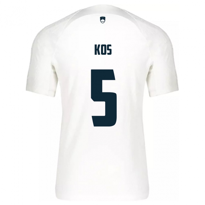 Kinder Slowenien Evelina Kos #5 Weiß Heimtrikot Trikot 24-26 T-Shirt Belgien