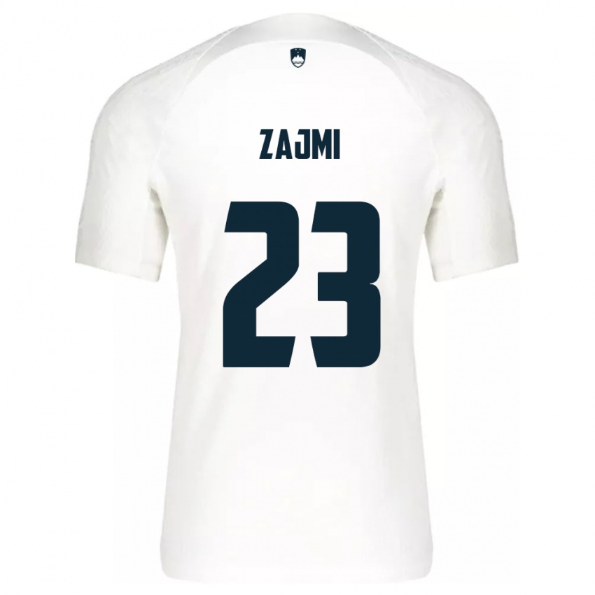 Enfant Maillot Slovénie Luana Zajmi #23 Blanc Tenues Domicile 24-26 T-Shirt Belgique