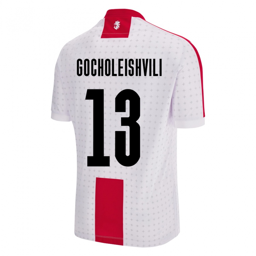 Kinder Georgien Giorgi Gocholeishvili #13 Weiß Heimtrikot Trikot 24-26 T-Shirt Belgien