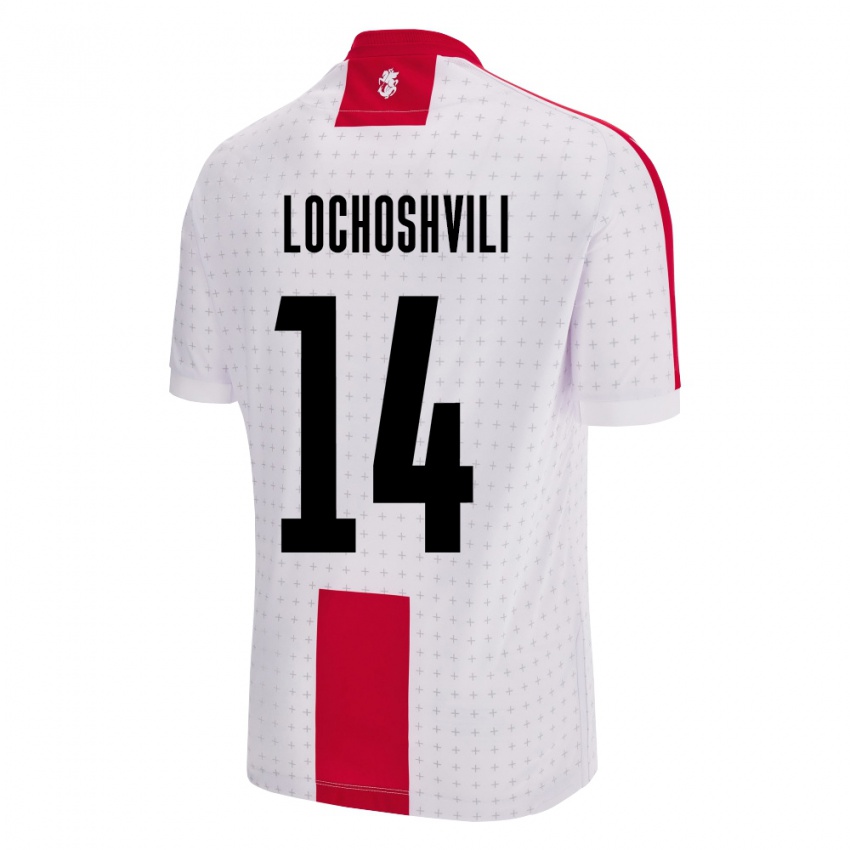 Kinder Georgien Luka Lochoshvili #14 Weiß Heimtrikot Trikot 24-26 T-Shirt Belgien