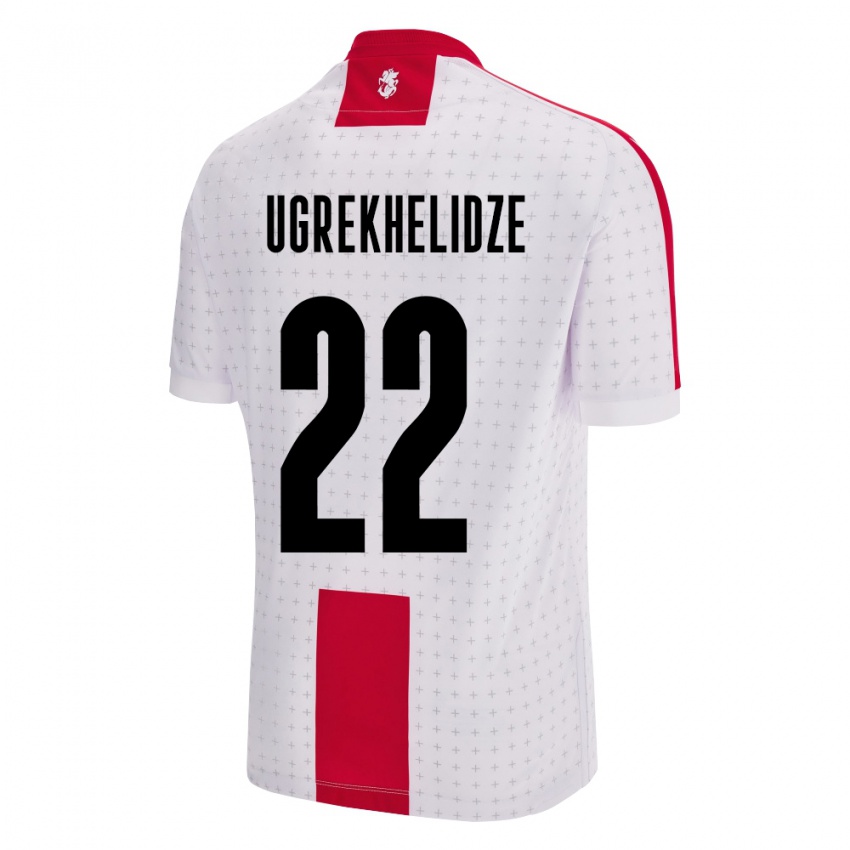 Kinder Georgien Nikoloz Ugrekhelidze #22 Weiß Heimtrikot Trikot 24-26 T-Shirt Belgien