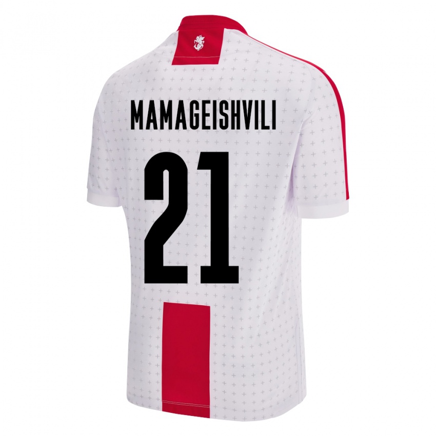 Kinderen Georgia Otar Mamageishvili #21 Wit Thuisshirt Thuistenue 24-26 T-Shirt België