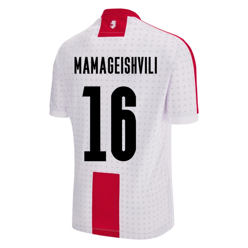 Kinderen Georgia Gizo Mamageishvili #16 Wit Thuisshirt Thuistenue 24-26 T-Shirt België