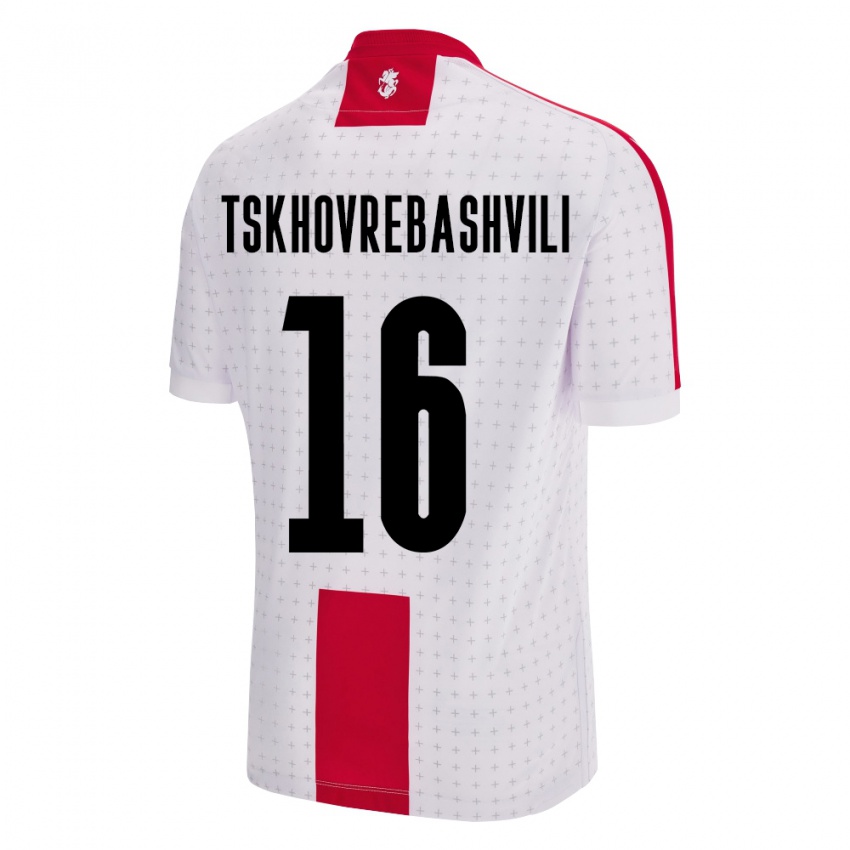 Kinderen Georgia Nikoloz Tskhovrebashvili #16 Wit Thuisshirt Thuistenue 24-26 T-Shirt België