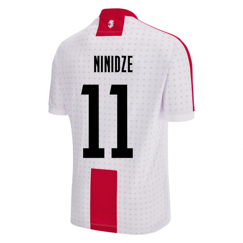 Kinderen Georgia Nikoloz Ninidze #11 Wit Thuisshirt Thuistenue 24-26 T-Shirt België