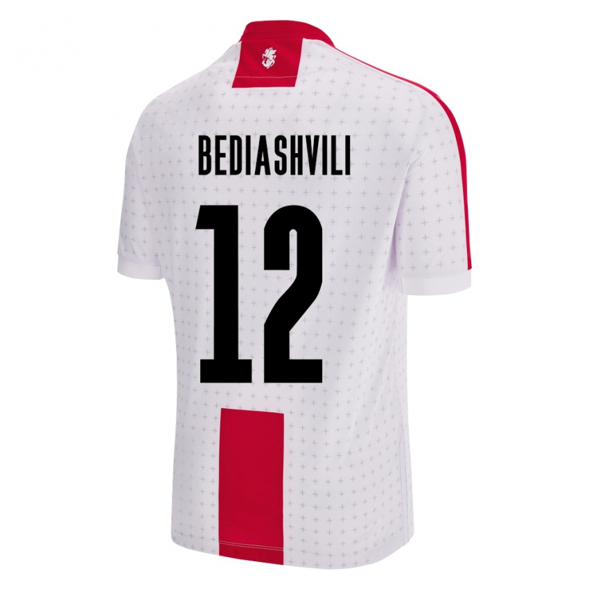 Kinder Georgien Giorgi Bediashvili #12 Weiß Heimtrikot Trikot 24-26 T-Shirt Belgien