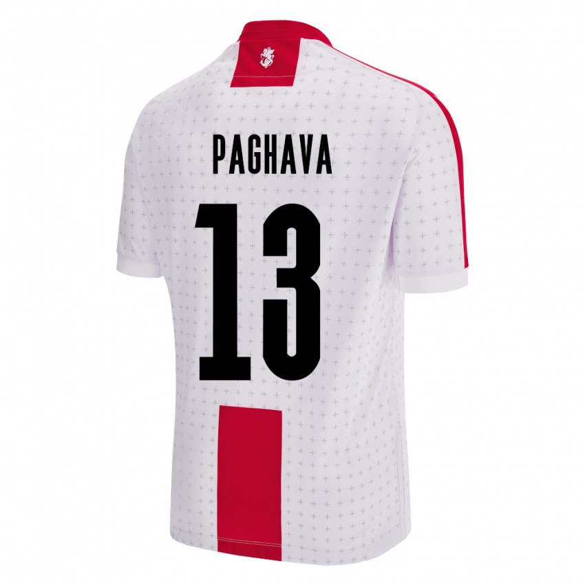 Kinderen Georgia Davit Paghava #13 Wit Thuisshirt Thuistenue 24-26 T-Shirt België