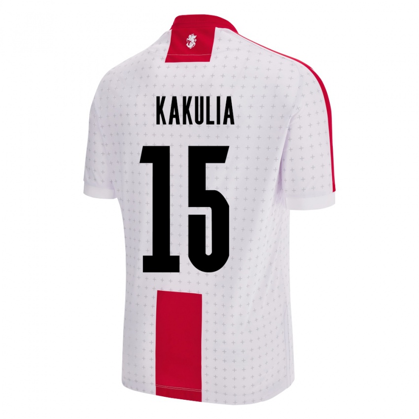 Kinder Georgien Giorgi Kakulia #15 Weiß Heimtrikot Trikot 24-26 T-Shirt Belgien