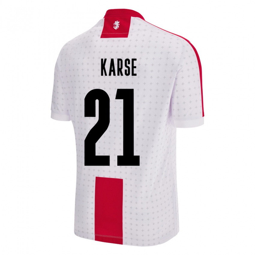 Kinder Georgien Karse #21 Weiß Heimtrikot Trikot 24-26 T-Shirt Belgien