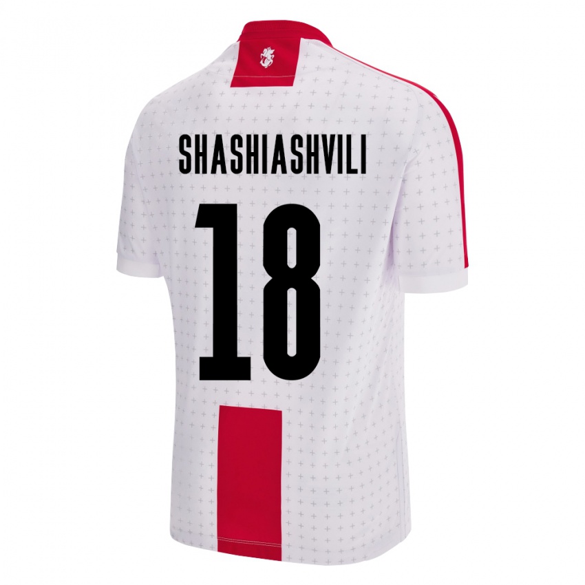 Kinder Georgien Luka Shashiashvili #18 Weiß Heimtrikot Trikot 24-26 T-Shirt Belgien