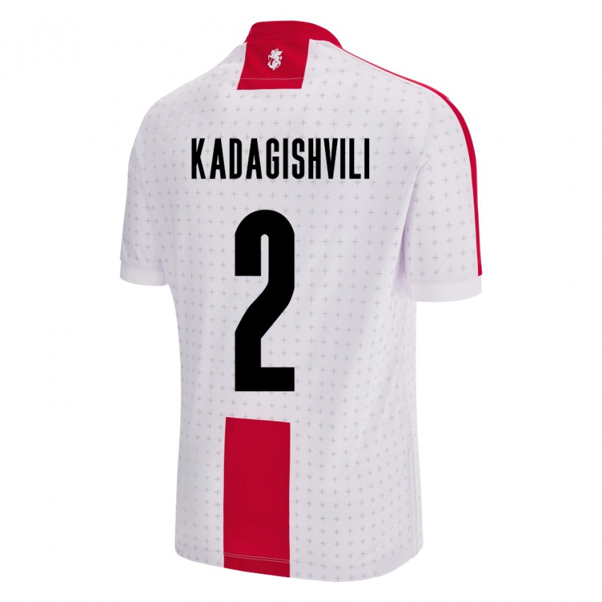 Kinder Georgien Gvantsa Kadagishvili #2 Weiß Heimtrikot Trikot 24-26 T-Shirt Belgien