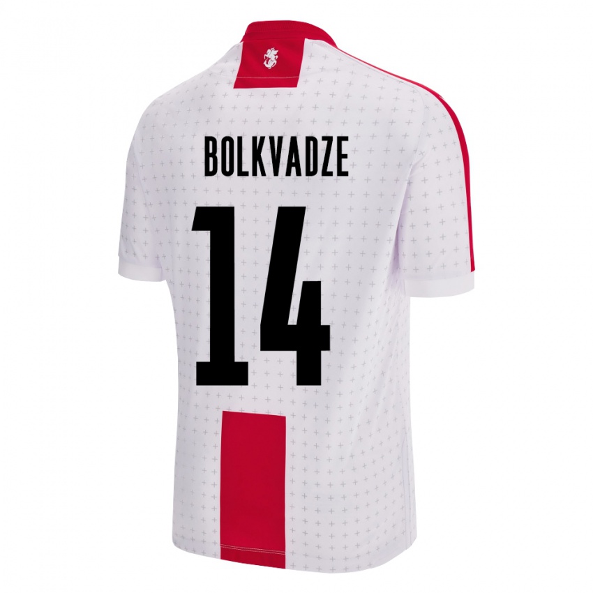 Kinder Georgien Anastasia Bolkvadze #14 Weiß Heimtrikot Trikot 24-26 T-Shirt Belgien