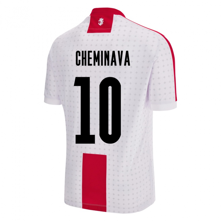 Kinder Georgien Ana Cheminava #10 Weiß Heimtrikot Trikot 24-26 T-Shirt Belgien