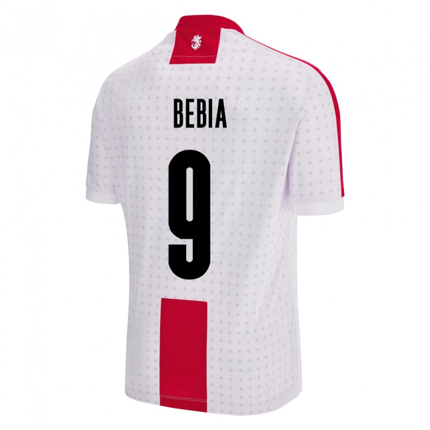 Kinder Georgien Maiko Bebia #9 Weiß Heimtrikot Trikot 24-26 T-Shirt Belgien