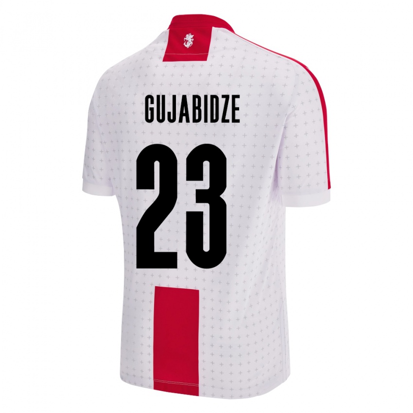 Kinder Georgien Nino Gujabidze #23 Weiß Heimtrikot Trikot 24-26 T-Shirt Belgien