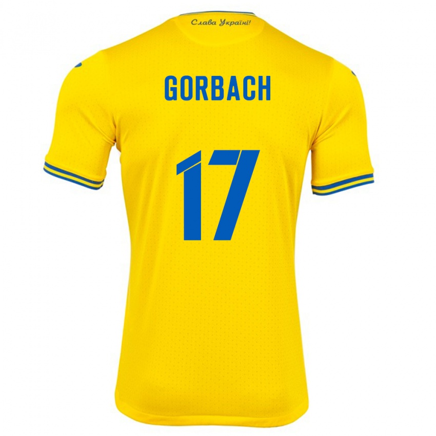 Kinderen Oekraïne Igor Gorbach #17 Geel Thuisshirt Thuistenue 24-26 T-Shirt België