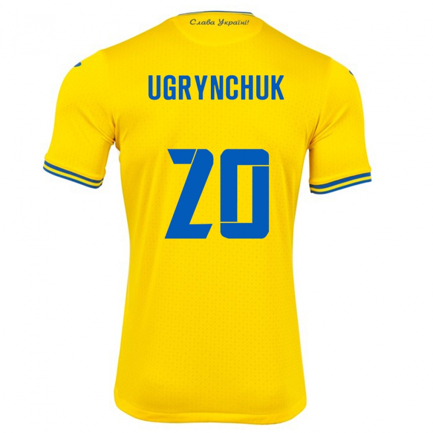 Kinder Ukraine Artem Ugrynchuk #20 Gelb Heimtrikot Trikot 24-26 T-Shirt Belgien