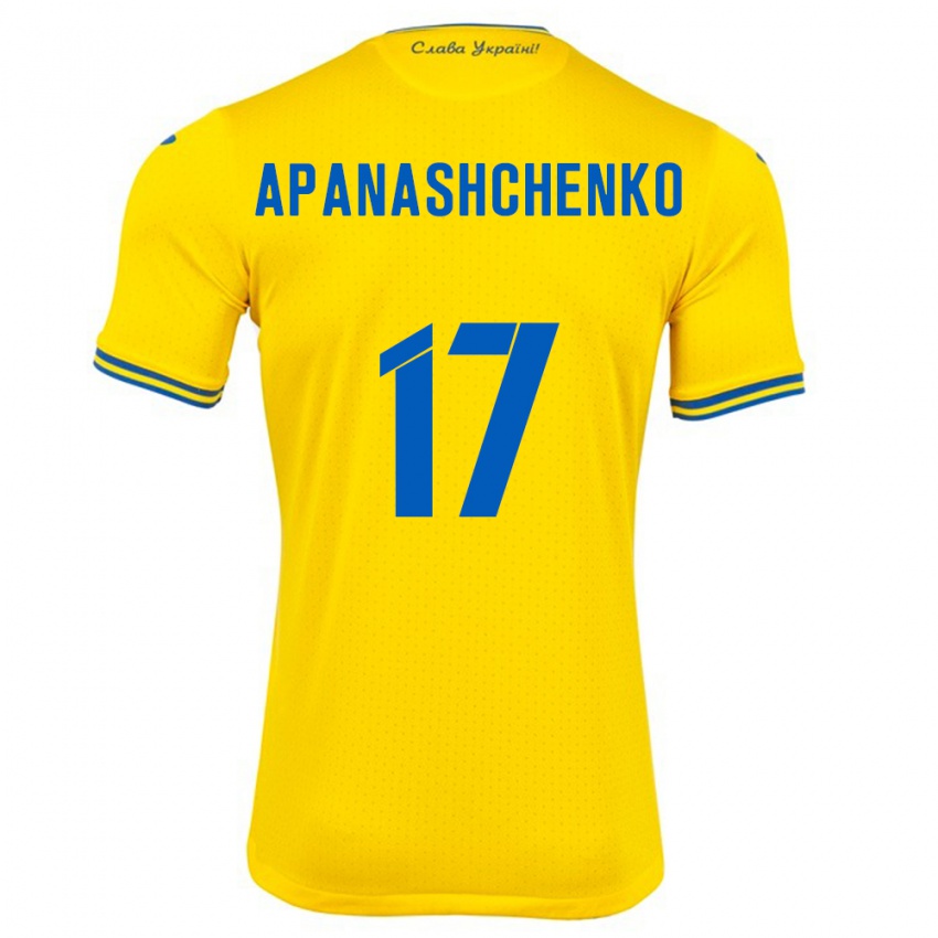 Kinder Ukraine Daryna Apanashchenko #17 Gelb Heimtrikot Trikot 24-26 T-Shirt Belgien