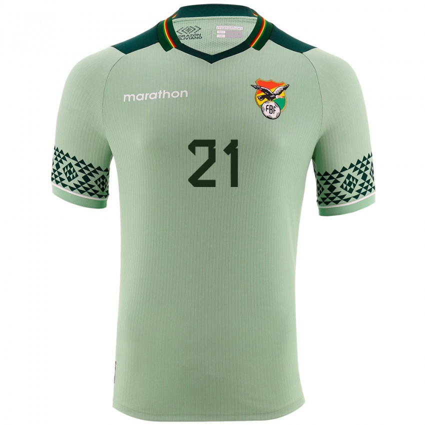 Kinderen Bolivia Vladimir Galvez #21 Licht Groen Thuisshirt Thuistenue 24-26 T-Shirt België