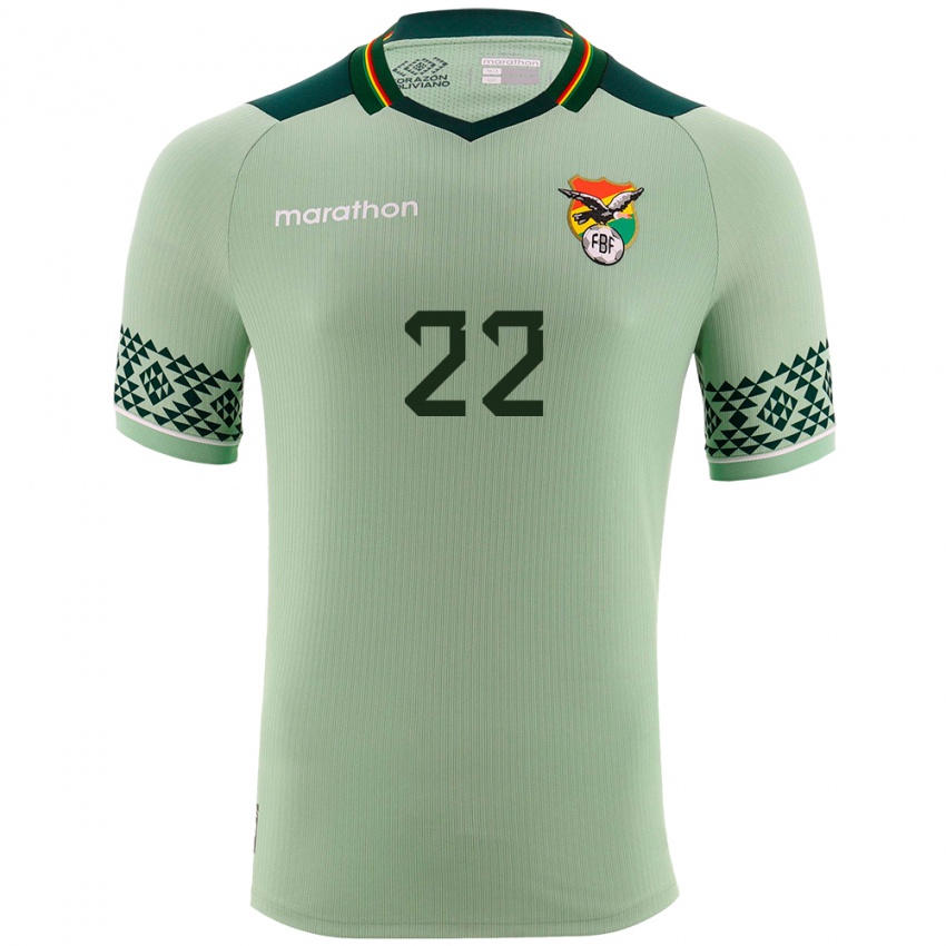 Kinderen Bolivia Gonzalo Mendoza #22 Licht Groen Thuisshirt Thuistenue 24-26 T-Shirt België