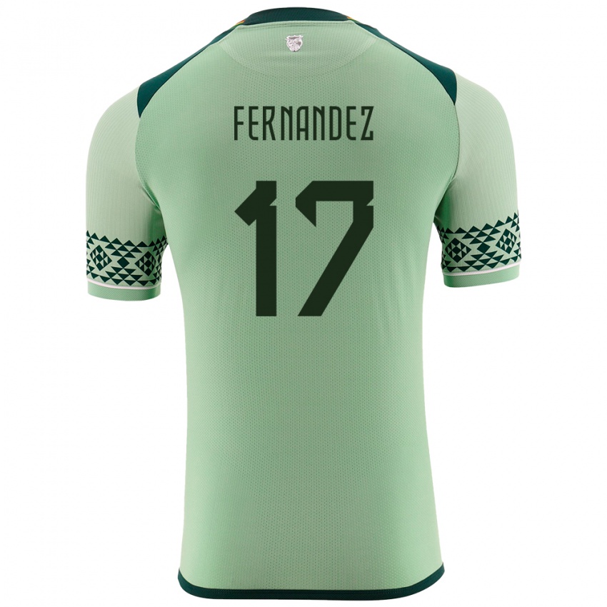 Enfant Maillot Bolivie Roberto Fernández #17 Vert Clair Tenues Domicile 24-26 T-Shirt Belgique