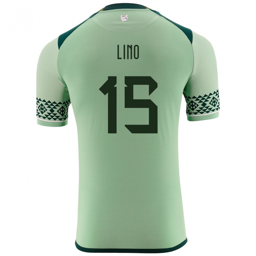 Enfant Maillot Bolivie Daniel Lino #15 Vert Clair Tenues Domicile 24-26 T-Shirt Belgique