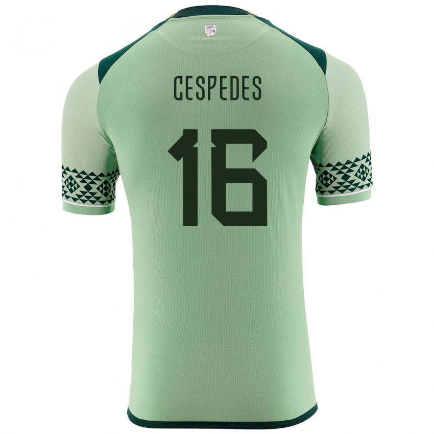 Kinder Bolivien Boris Céspedes #16 Hellgrün Heimtrikot Trikot 24-26 T-Shirt Belgien