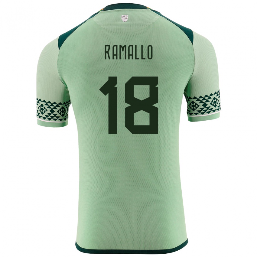 Enfant Maillot Bolivie Rodrigo Ramallo #18 Vert Clair Tenues Domicile 24-26 T-Shirt Belgique