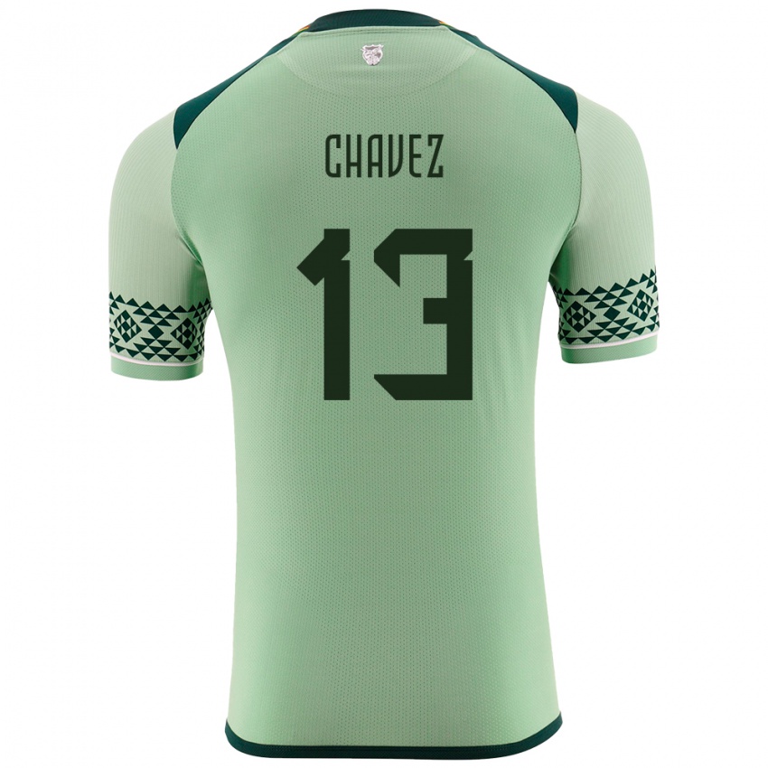 Enfant Maillot Bolivie Lucas Chávez #13 Vert Clair Tenues Domicile 24-26 T-Shirt Belgique