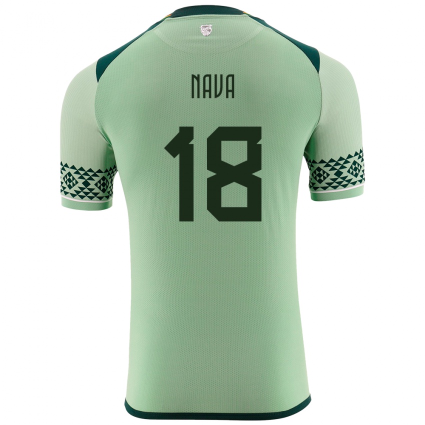 Enfant Maillot Bolivie Fernando Nava #18 Vert Clair Tenues Domicile 24-26 T-Shirt Belgique