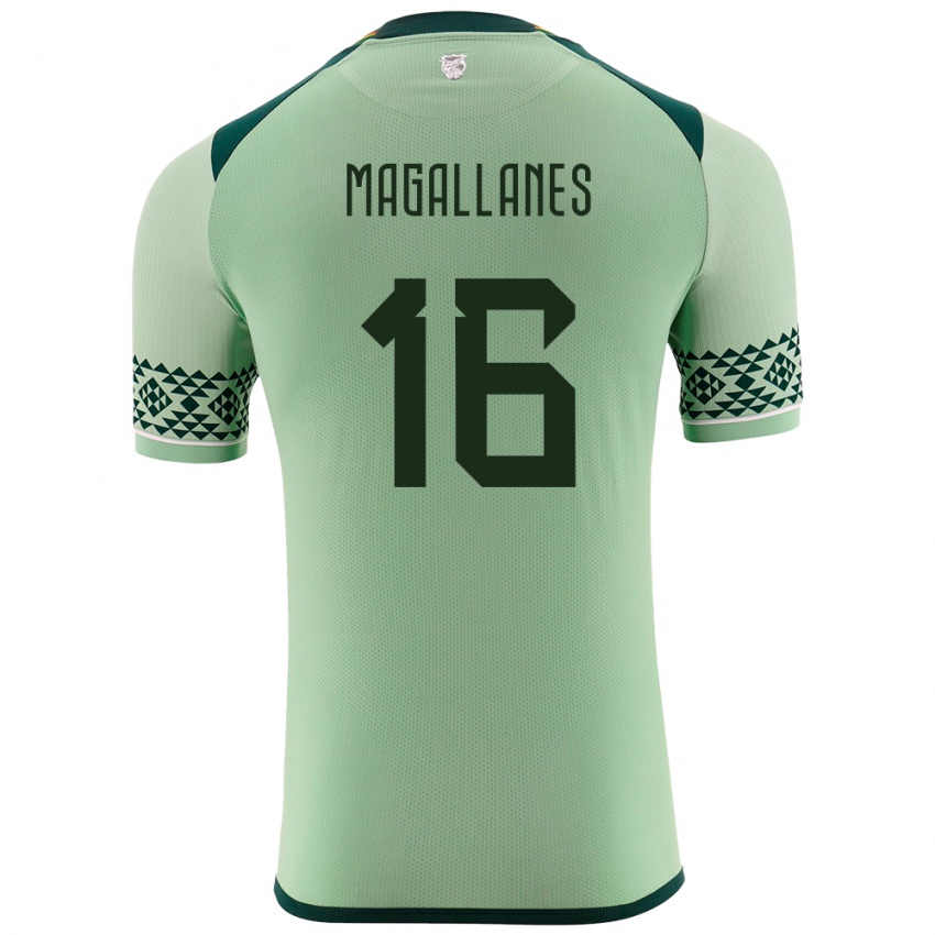 Enfant Maillot Bolivie Juan Magallanes #16 Vert Clair Tenues Domicile 24-26 T-Shirt Belgique