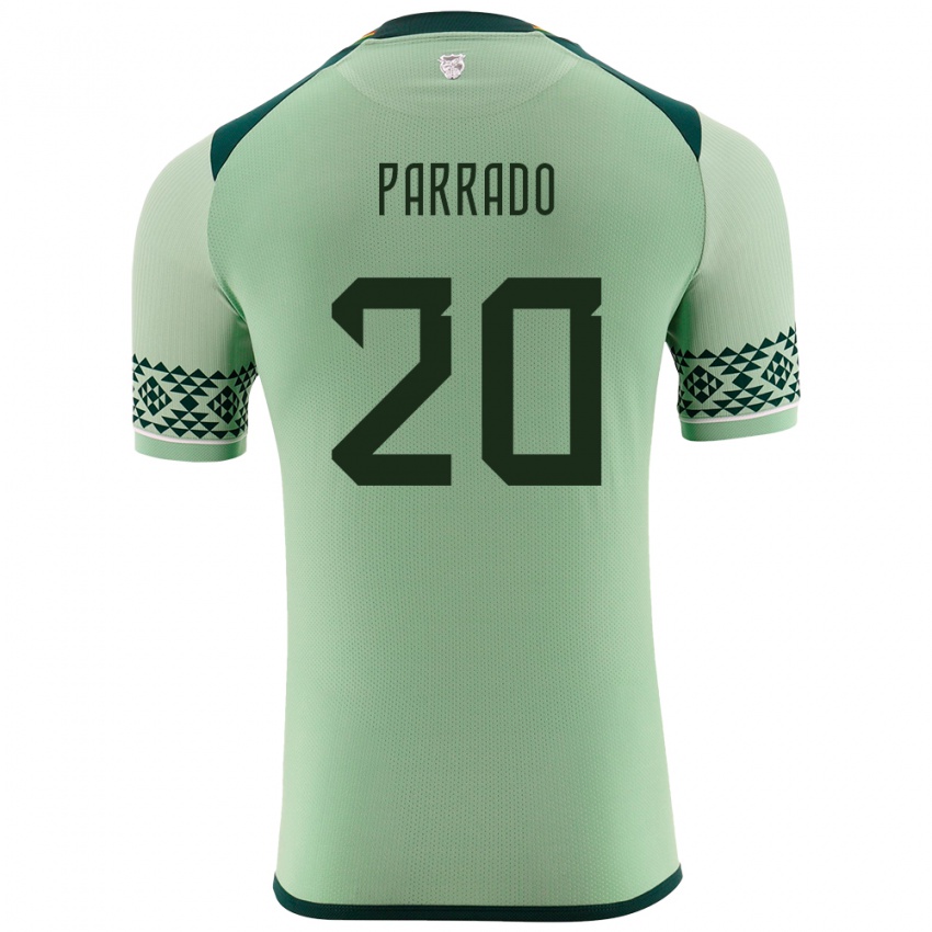 Enfant Maillot Bolivie Diego Parrado #20 Vert Clair Tenues Domicile 24-26 T-Shirt Belgique