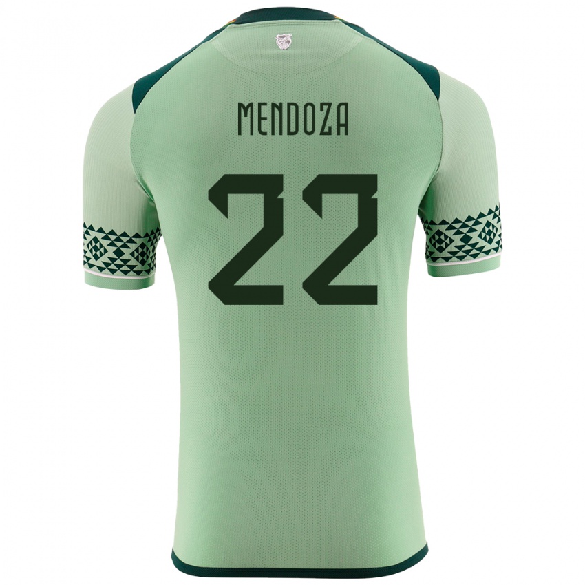 Kinder Bolivien Gonzalo Mendoza #22 Hellgrün Heimtrikot Trikot 24-26 T-Shirt Belgien