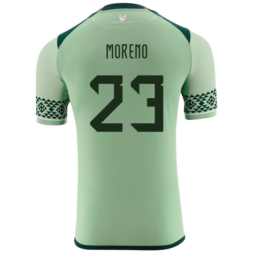 Kinderen Bolivia Leonel Moreno #23 Licht Groen Thuisshirt Thuistenue 24-26 T-Shirt België