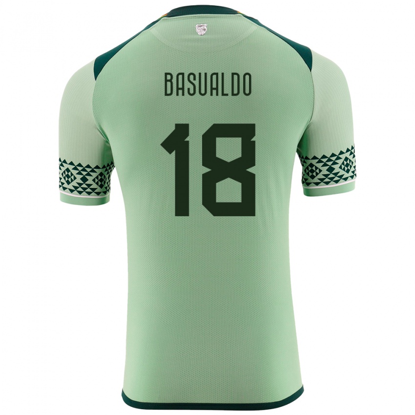 Kinderen Bolivia Yoselin Basualdo #18 Licht Groen Thuisshirt Thuistenue 24-26 T-Shirt België