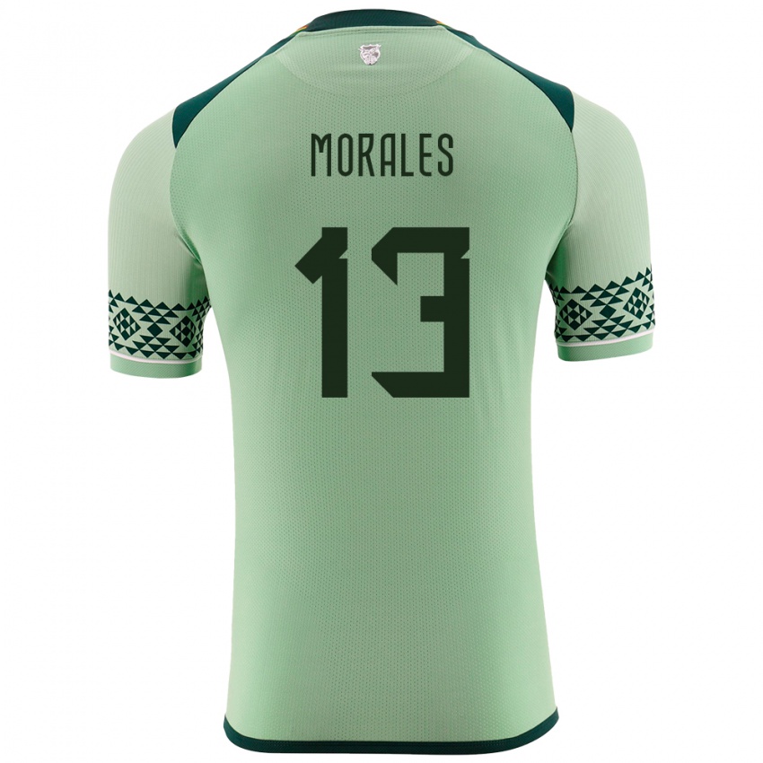 Enfant Maillot Bolivie Ericka Morales #13 Vert Clair Tenues Domicile 24-26 T-Shirt Belgique