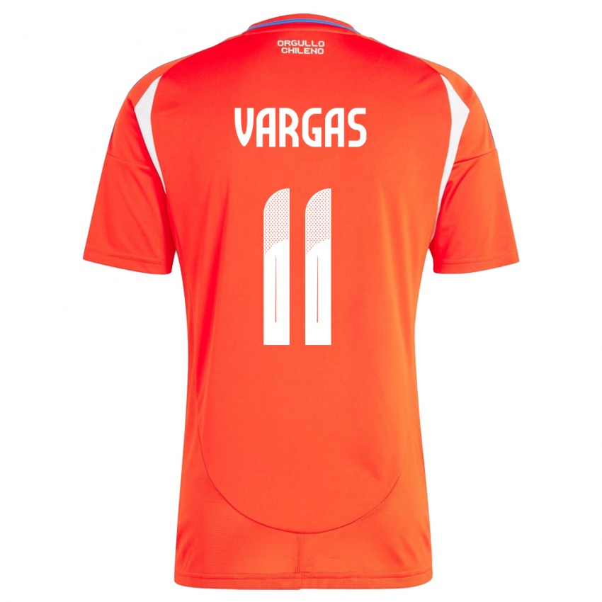 Kinderen Chili Eduardo Vargas #11 Rood Thuisshirt Thuistenue 24-26 T-Shirt België