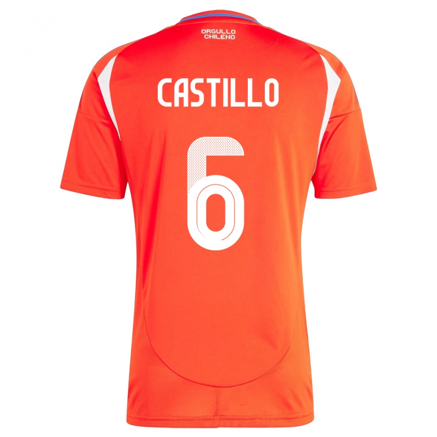 Kinderen Chili Cristóbal Castillo #6 Rood Thuisshirt Thuistenue 24-26 T-Shirt België