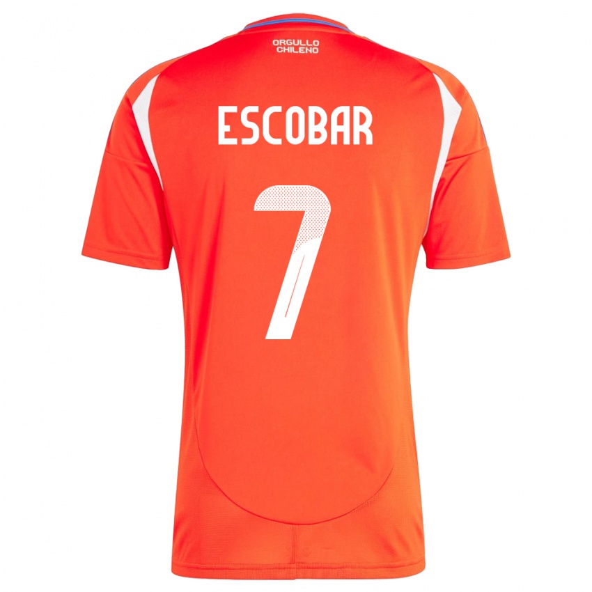 Kinderen Chili Bastián Escobar #7 Rood Thuisshirt Thuistenue 24-26 T-Shirt België