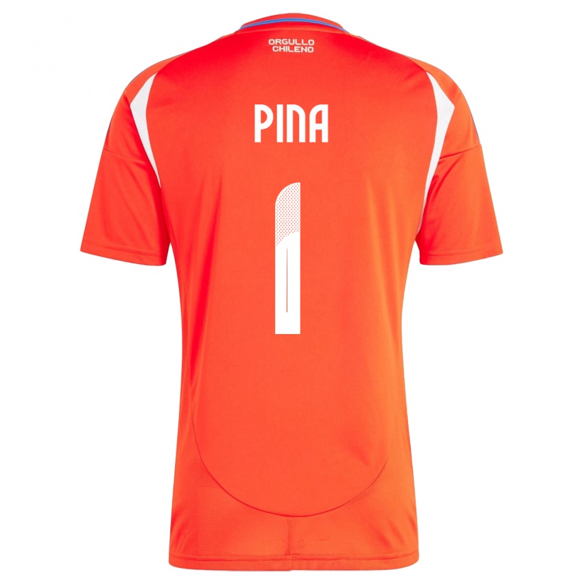 Kinder Chile Cristóbal Piña #1 Rot Heimtrikot Trikot 24-26 T-Shirt Belgien