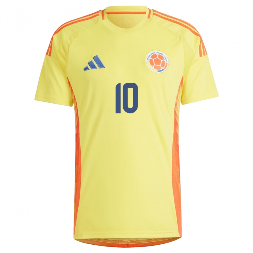 Kinderen Colombia Yisela Cuesta #10 Geel Thuisshirt Thuistenue 24-26 T-Shirt België