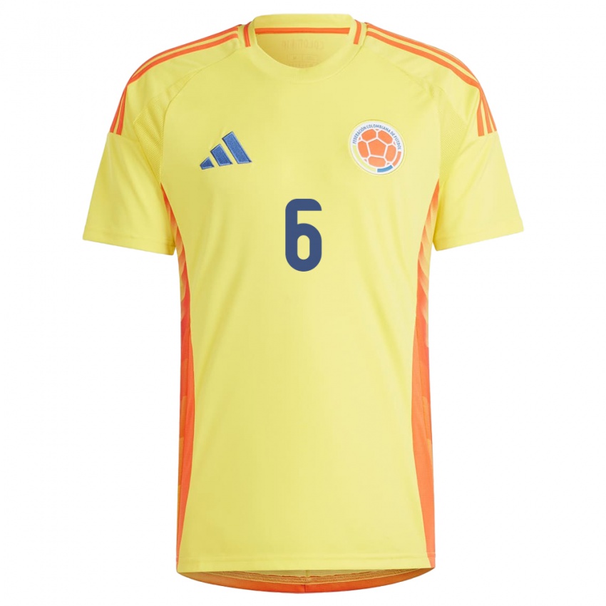 Kinder Kolumbien Viviana Acosta #6 Gelb Heimtrikot Trikot 24-26 T-Shirt Belgien