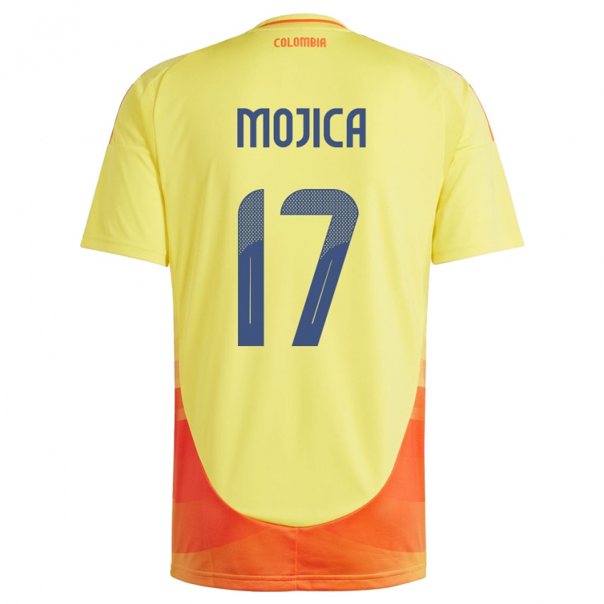 Kinderen Colombia Johan Mojica #17 Geel Thuisshirt Thuistenue 24-26 T-Shirt België